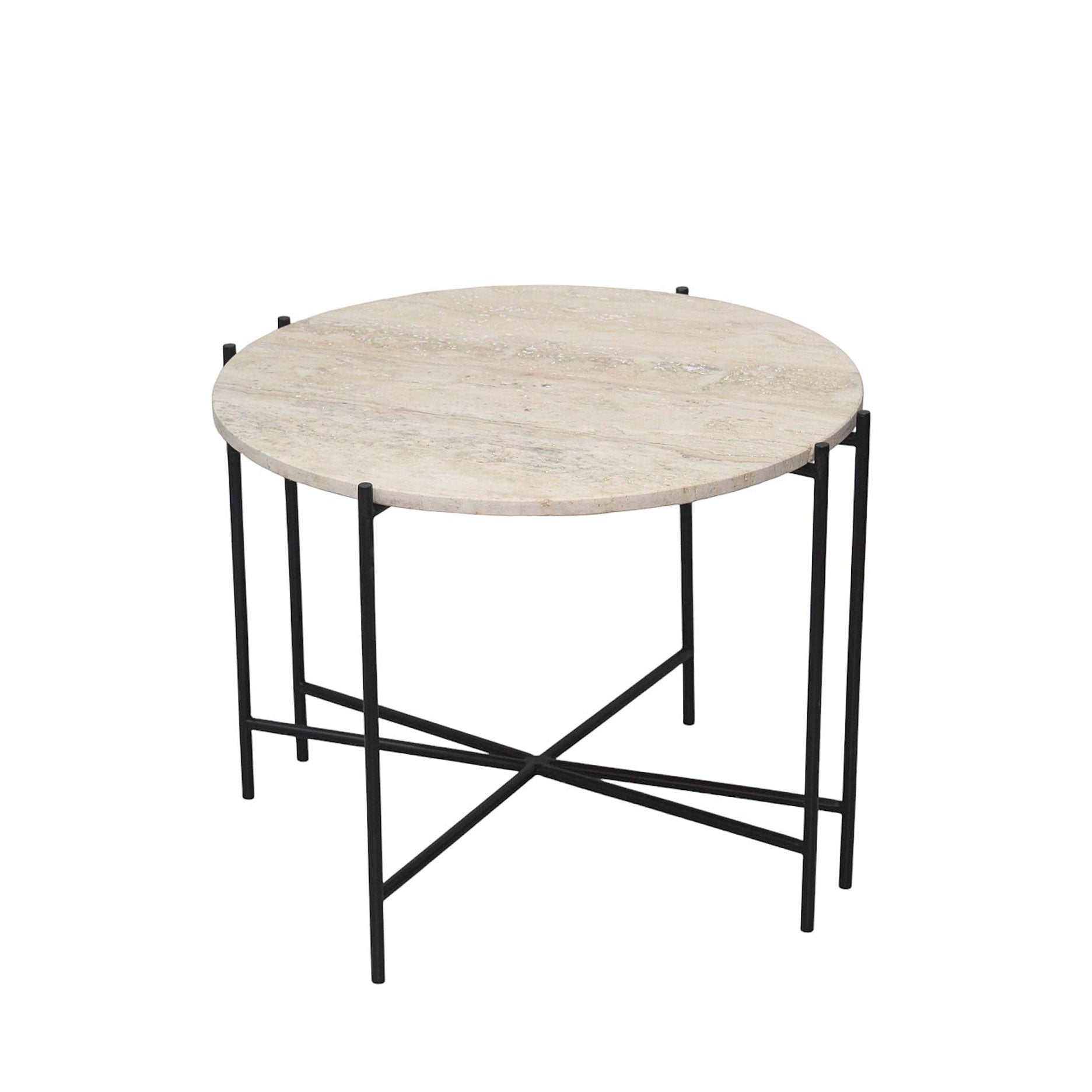 Viola IIII sofabord i travertine Ø60 cm